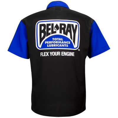 Bel-Ray Crew Pit Shirt Button Up - Black/Blue